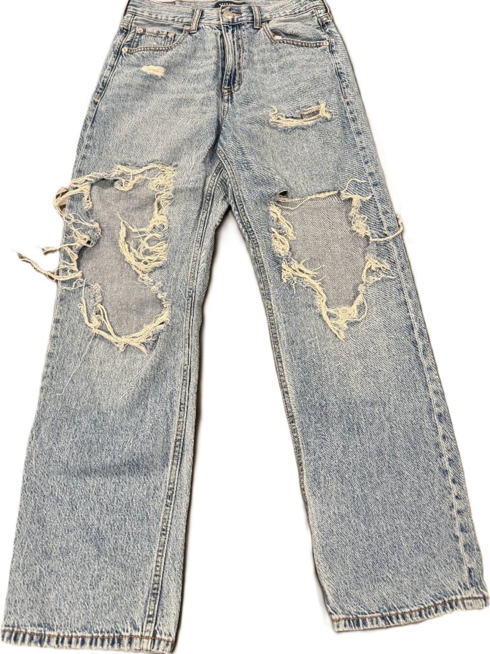 Aeropostale Women's High Rise Skater Distressed Jeans Medium Wash Size 8R